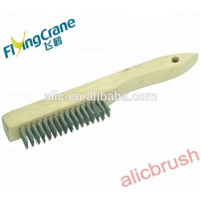 Stainless Steel wire wooden Shoe Handle Scratch Brush