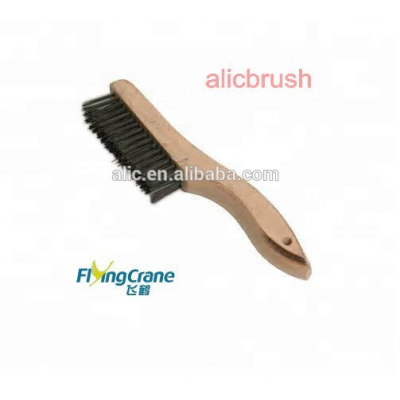 carbon steel wire wooden Shoe Handle Scratch Brush